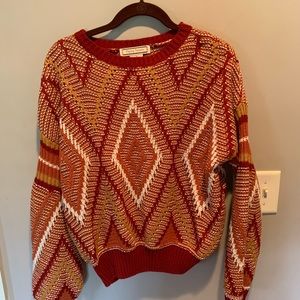 Festive Red, Orange, Yellow, White Sweater